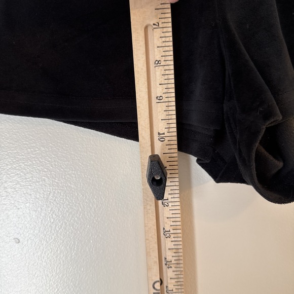 Juicy Couture Sleepwear Booty Shorts Size S Velour Black Rhinestones Y2K Lounge - Picture 4 of 10